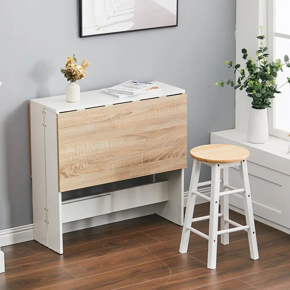 Haodirect Foldable Expandable Wooden Dining Table – Space-Saving Kitchen Table