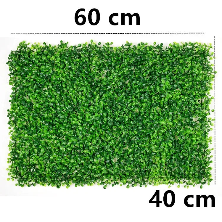 40X60cm 3D Artificial Green Plant Wall Panel – Realistic Grass Flower Wall Background Decor for Wedding, Garden & Outdoor Events