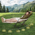 Folding Recliner Portable Camping Chair with Adjustable Backrest – Cotton-Filled Seat Outdoor Beach & Fishing Chair