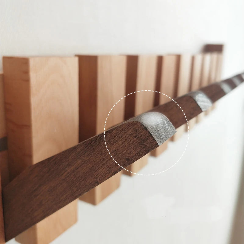 Kledinghaak van walnoothout, wandgemonteerd, verborgen decoratiehaak, opvouwbaar, voor slaapkamerkasten, houten wandplank, woondecoratie