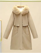 New Women Winter Jacket – Slim Long Coat with Big Fur Collar