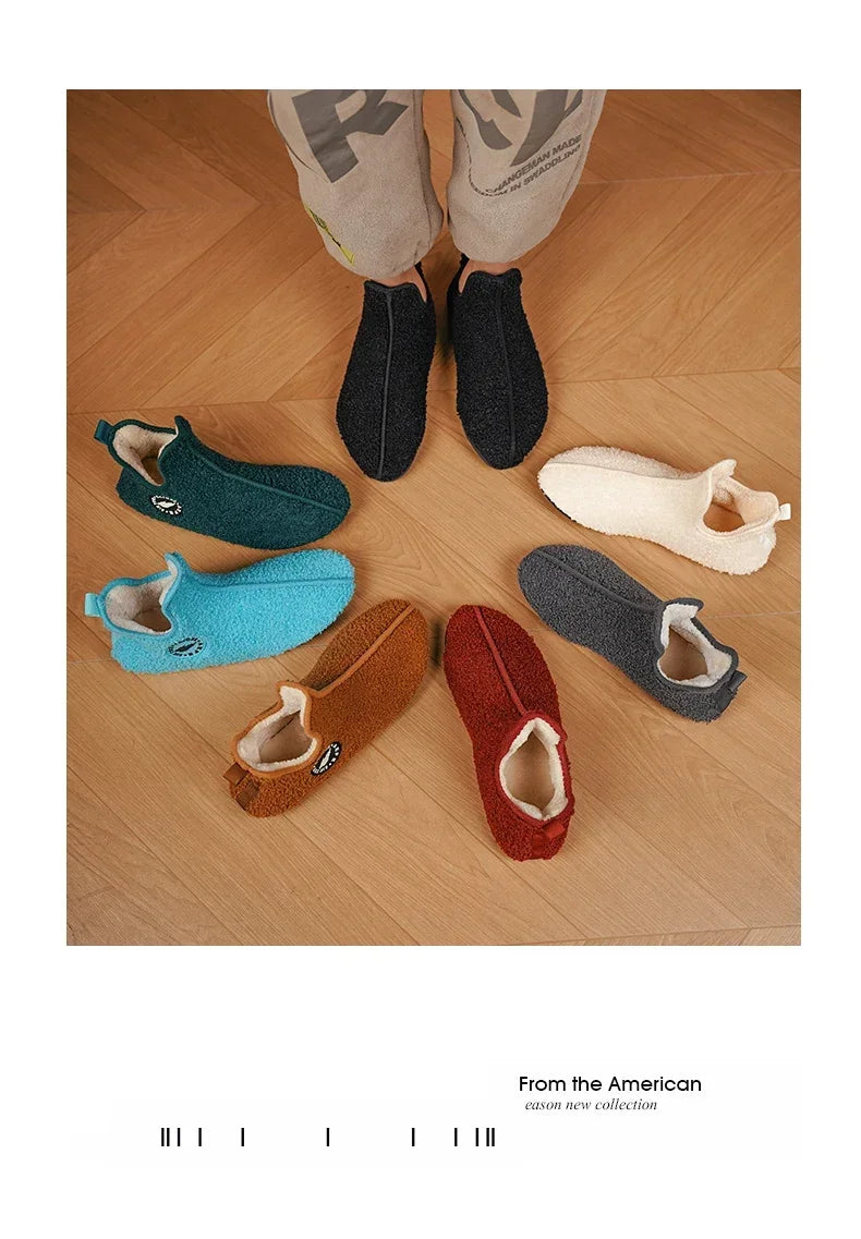 Men's Winter High-Top Plush Slippers – Warm, Lightweight & Non-Slip Indoor Outdoor Shoes
