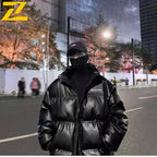 COMXZ 2025 Stand Collar Puffer Jacket – Unisex American Style Winter Coat