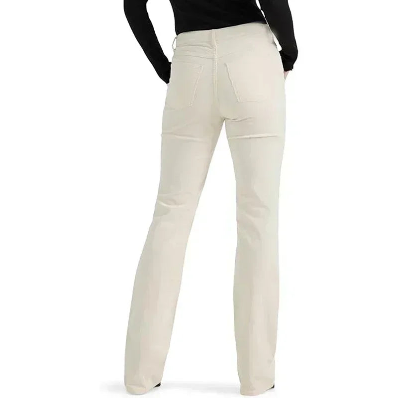 Women’s High Waist Straight Leg Jeans – Stretchy Slim Fit Office Trousers