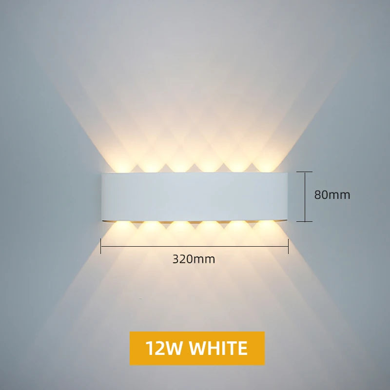 Waterproof IP65 LED Wall Lamp – 8W/12W Aluminum Outdoor Garden & Indoor Light for Bedroom, Living Room, Stairs
