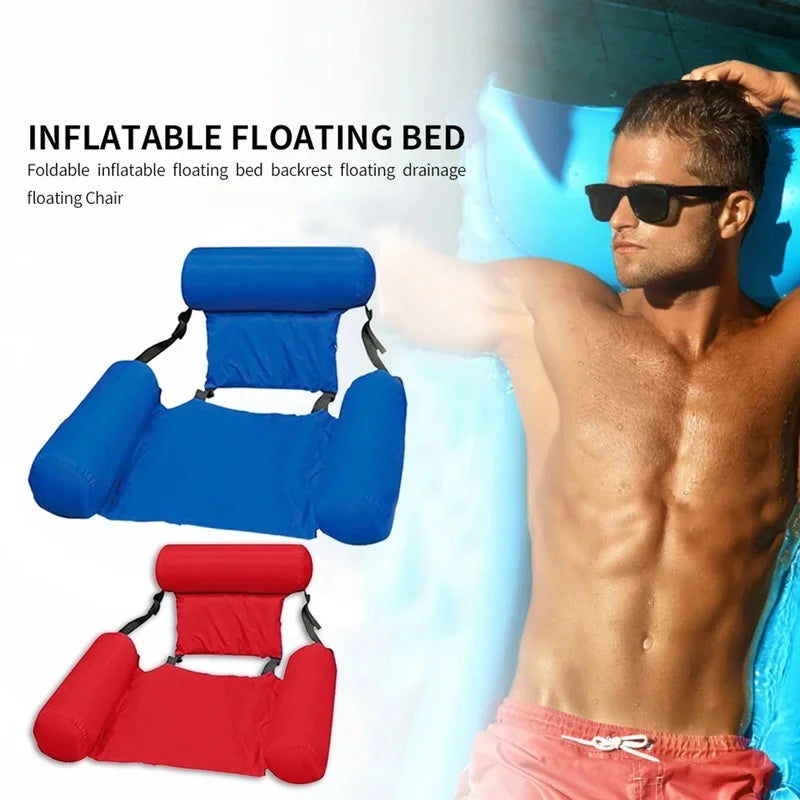 Inflatable Water Hammock Floating Bed – Portable Pool Lounge Chair for Adults