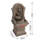 Rustic Outdoor Floor Water Fountain with LED Lights – Cascading Bowls for Patio