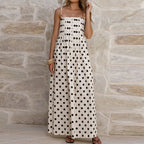 Sexy Off-Shoulder Polka Dot Halter Dress for Women – Backless High-Waist Summer Maxi