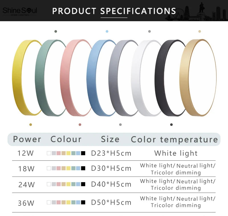 Macaron LED Nordic Ceiling Light – Modern Minimalist Lighting for Home