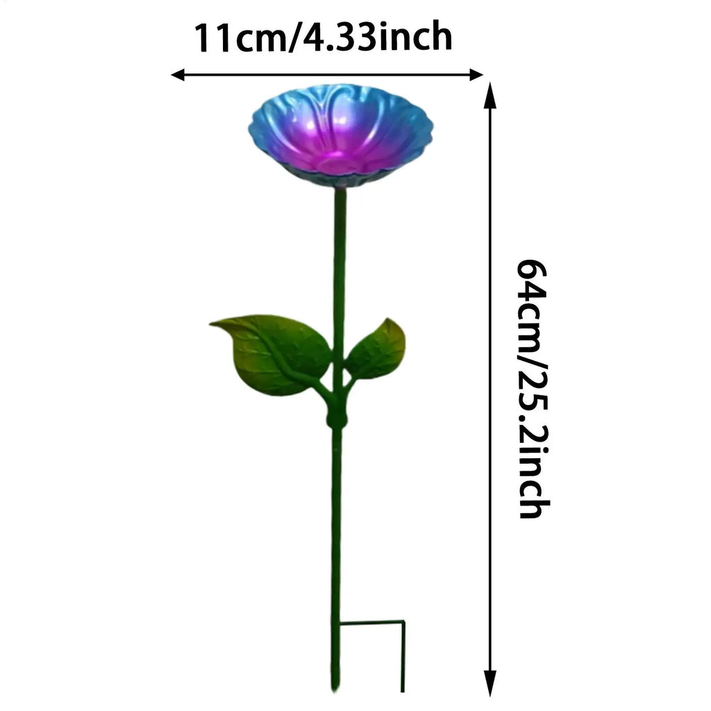 Bee Bath Colorful Bird Feeder Metal Stake – Decorative Bee & Hummingbird Watering Station for Garden, Patio & Yard