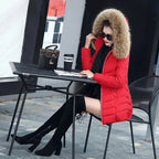 Women’s Winter Warm Fur Collar Parka – Elegant, Slim & Comfortable