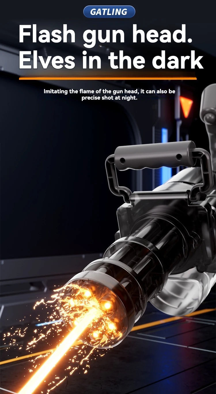 Rotating Spitfire Gatling Electric Water Gun – High-Pressure Continuous Pulse Water Blaster