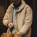 Maden Retro Khaki Cotton-Padded Jacket – Men’s Fall & Winter Outerwear