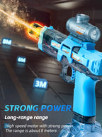 Summer Electric Automatic Water Gun with Flashing Lights & Long-Range Spray