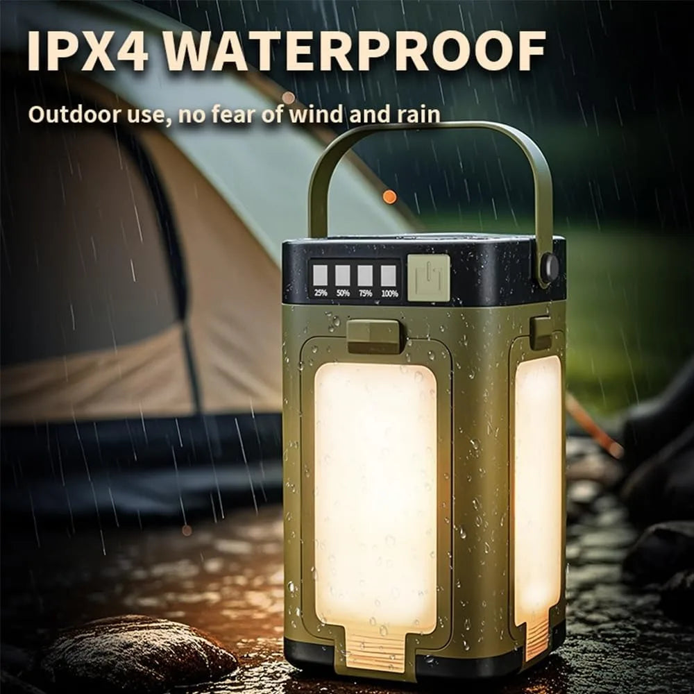 Multifunctional 4-Leaf Foldable Camping Lantern – Solar Rechargeable Outdoor Emergency Light