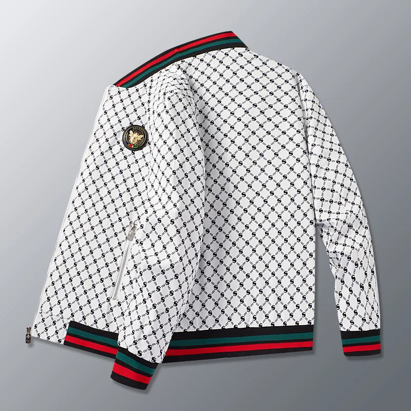 Jacket met kleurblokken voor heren, nieuwe lente- en herfststijl, trendy casual top met baseballkraag, veelzijdige top.