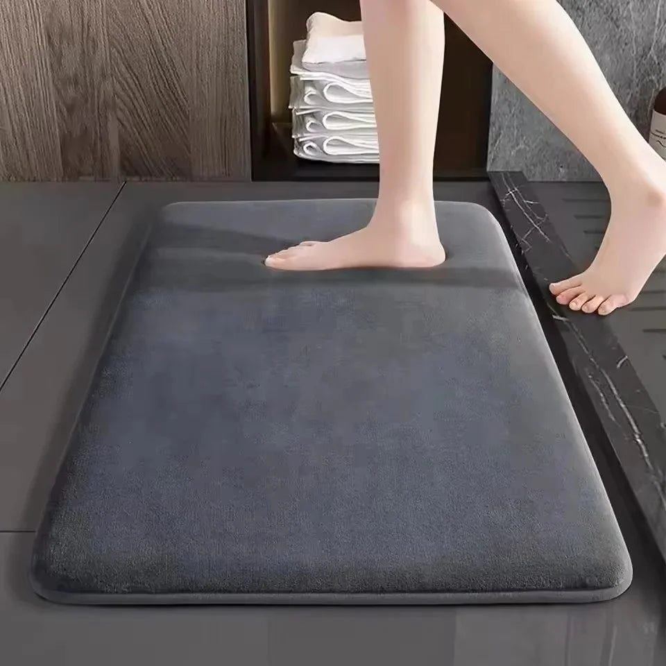 Thickened Super Absorbent Bathroom Floor Mat – Non-Slip Quick Dry Flannel Rug