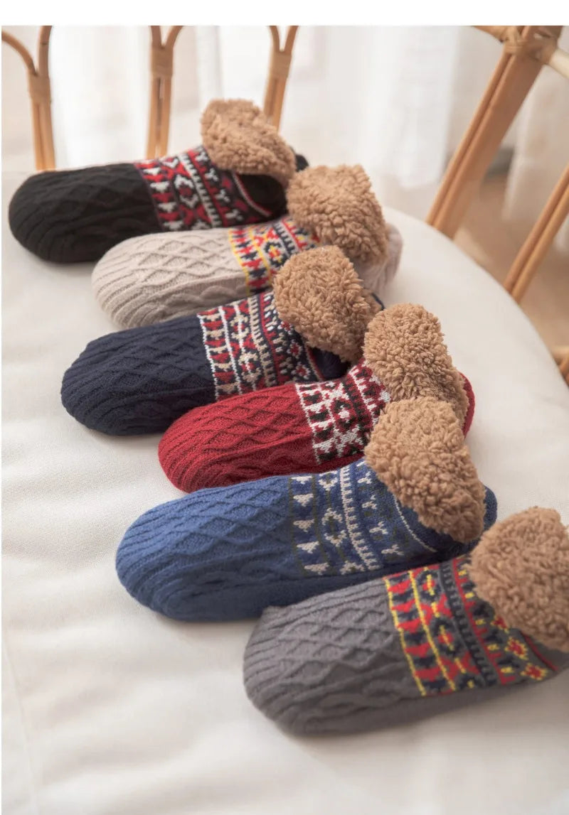 Super Warm Non-Slip Winter Slipper Socks – Fluffy Fleece Home Socks for Men & Women