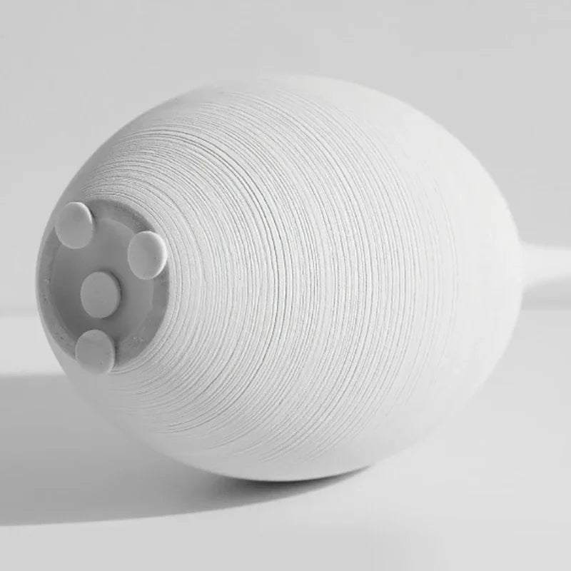 Minimalist Handmade Zen Ceramic Vase – Black & White Hand-Drawn Art for Living Room & Home Decor