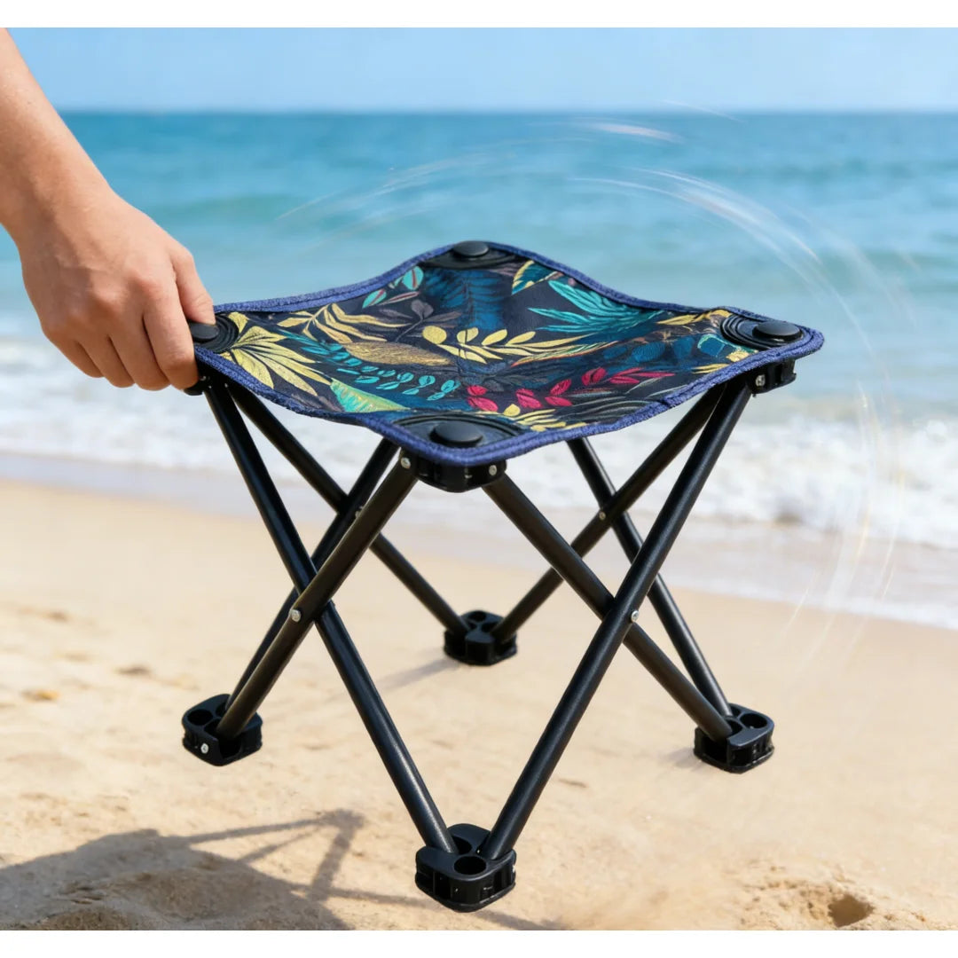 Portable Folding Stool Mini Camping Chair – Lightweight Outdoor Beach Chair with Carry Bag