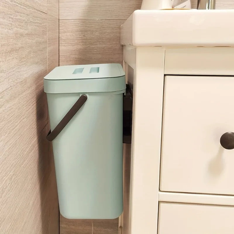 Space-Saving Quiet-Close Trash Can – 3/5L Eco-Friendly Sealed Bin for Kitchen
