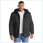LZLLTT Men’s Winter Parka Jacket – Warm Fleece-Lined Outdoor Cotton Padded Coat
