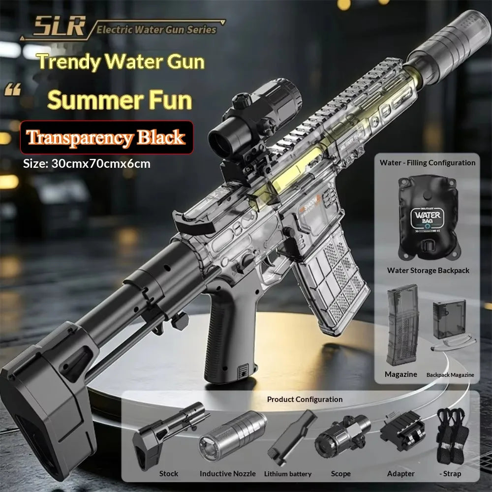 Electric Water Sprayer Toy with Backpack Water Tank – Long-Range Rechargeable Outdoor Water Play Set