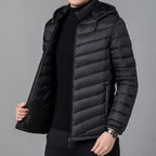 Men’s Winter Down Jacket – Lightweight Warm Puffer Coat with Hood, Casual Padded Parka