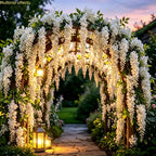 22PC White Rose Vine Wall Hangings – Artificial Orchid Flower Decoration Set for Weddings & Events