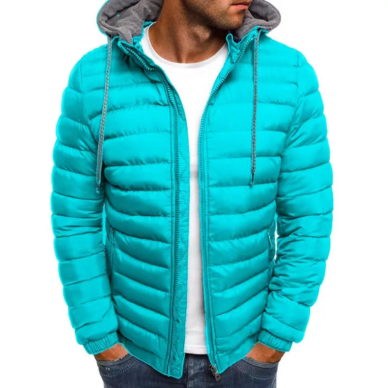 Men’s Autumn Winter Hooded Overcoat – Thick Warm Zipper Jacket for Casual & Streetwear Style