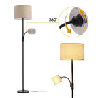 2-Light Floor Lamp with Adjustable Heads – Standing Reading & Room Lighting