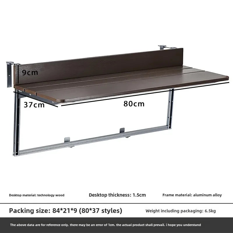 Space Saving Adjustable Height Folding Balcony Table – Hanging Railing Desk for Small Spaces