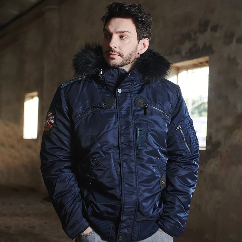 MGP Men’s Winter Warm Jacket with Natural Fur Hood