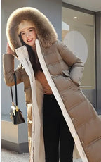 Parkas Women Long Coats – Fur Collar Maxi Winter Jacket