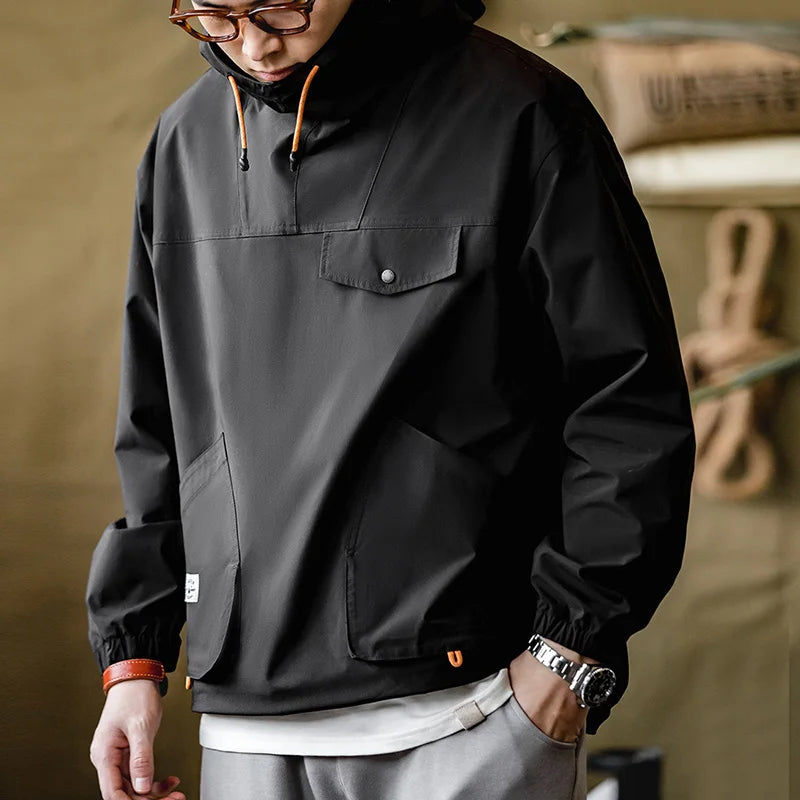 Maden Casual Outdoor Multi-Pocket Hooded Jacket – Men’s Spring & Fall Parka