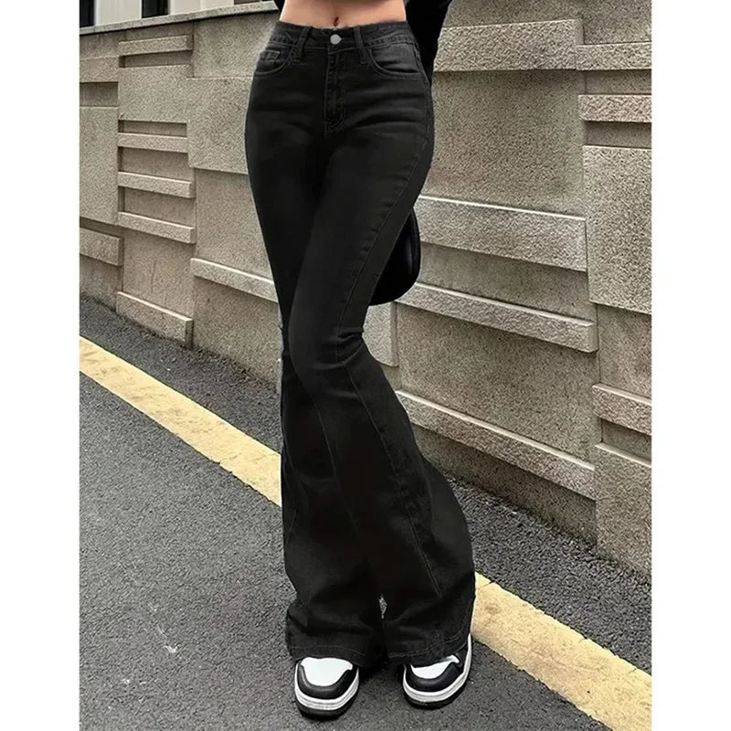 Women’s High Waist Flared Jeans – Stretchy Bootcut Denim Pants