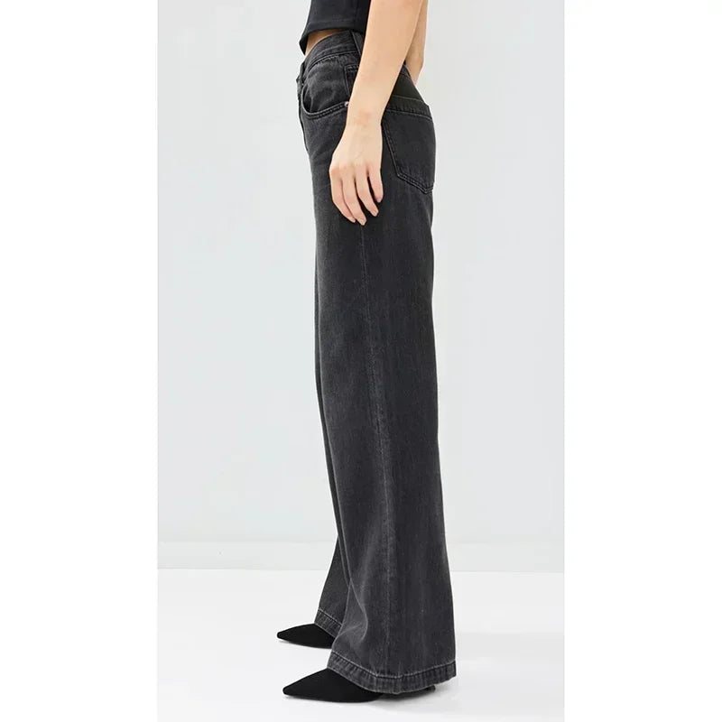 Women’s High Waist Straight Leg Jeans – Stretchy Slim Fit Office Trousers