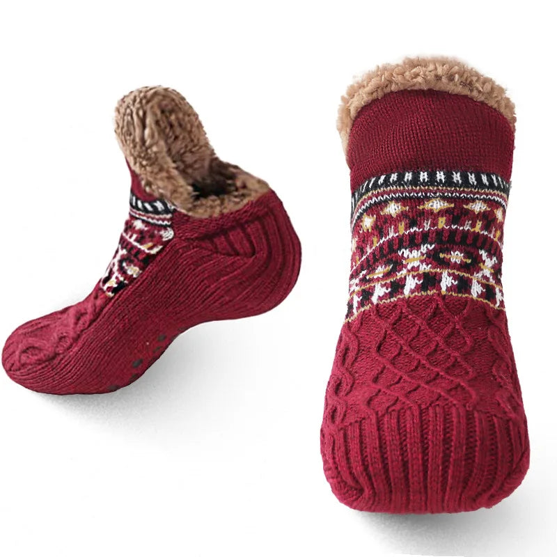 Super Warm Non-Slip Winter Slipper Socks – Fluffy Fleece Home Socks for Men & Women