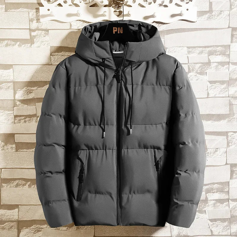 Men’s Trendy Short Cotton Jacket – Korean Style Loose Fit Winter Coat, Casual Autumn Outerwear