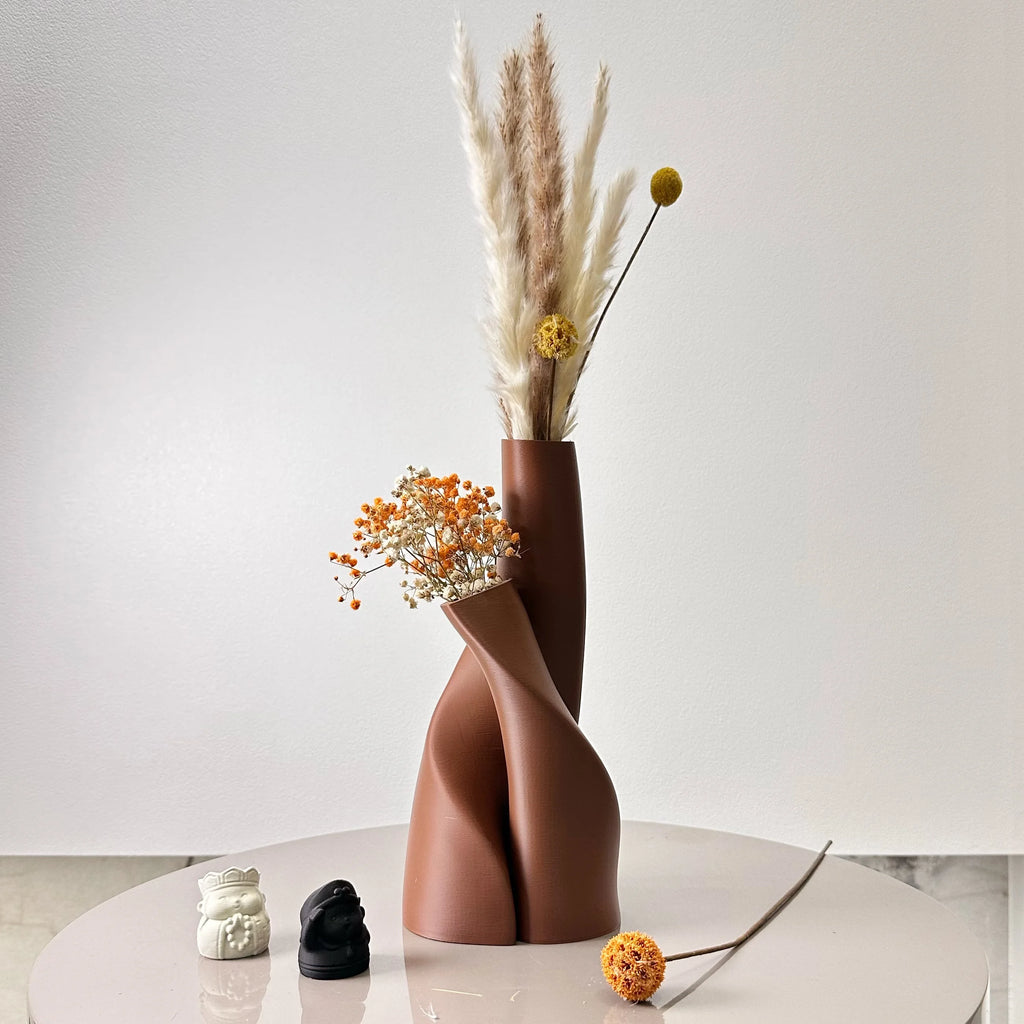 2PCS Creative Double-Shaped Vases – Colorful Dried Flower Vases for Living Room, Kitchen & Home Decor