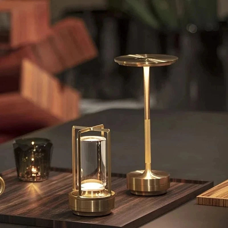 USB Rechargeable Touch Table Lamp – Dimmable Aluminum LED Desk Light for Bar, Restaurant & Home Decor