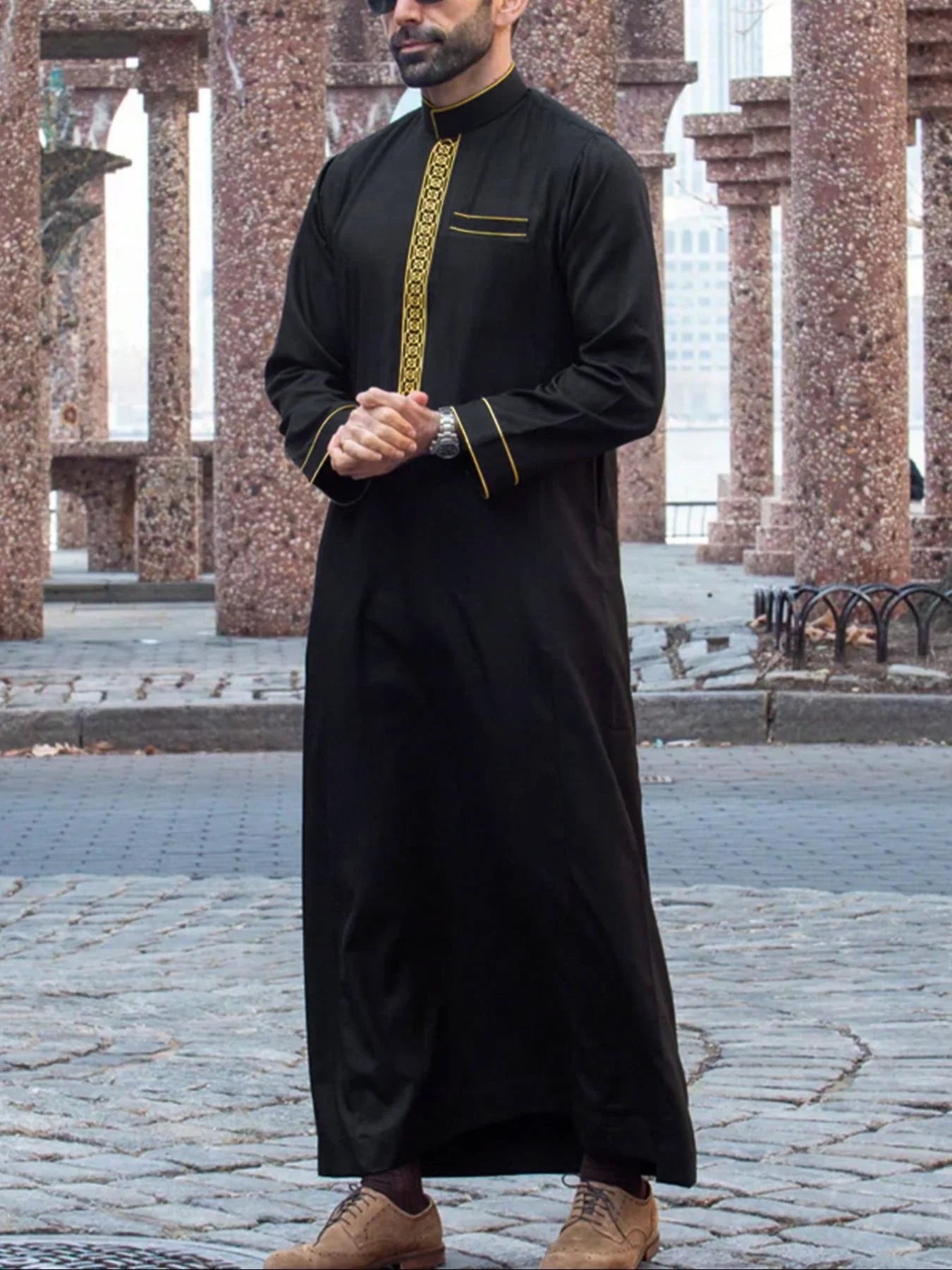 New Men’s Classic Thobe ailored Fit Jubba Thobe for Eid, Majlis & Daily Wear