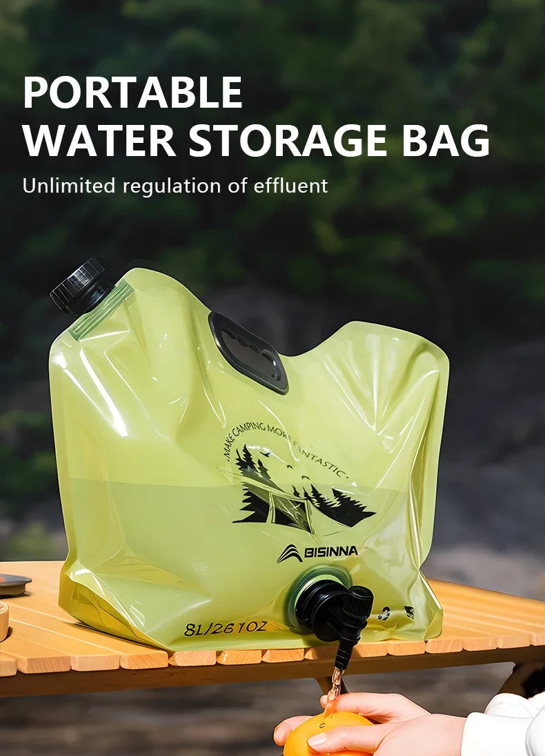 8L Large Capacity Outdoor Folding Water Bag – Portable Camping Water Storage Solution