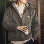 Maden Retro J141 Active Hooded Jacket – Cotton-Padded, Sherpa Fleece & Velvet Canvas