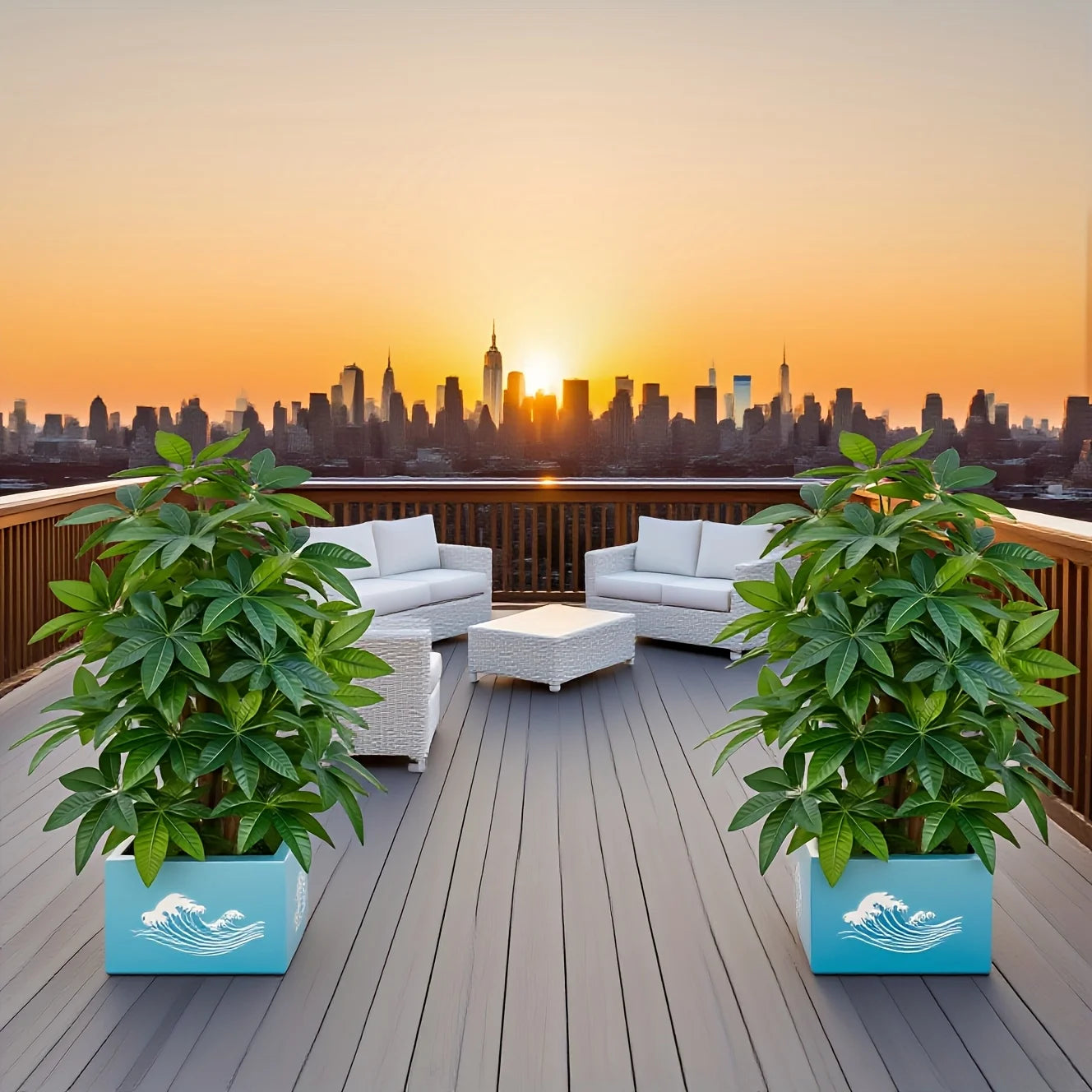 1pc Realistic Large Artificial Green Money Tree Palm – Outdoor Garden & Event Decoration