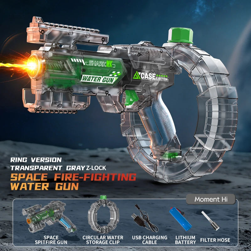 Electric Water Gun Automatic Continuous Firing – Long Range Water Blaster with Lights