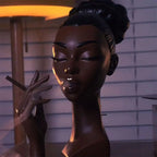 Black Woman Resin Head Incense Burner – Censer & Stick Holder for Home Décor