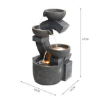 Outdoor Freestanding Water Fountain – Garden LED Waterfall Feature with Pump