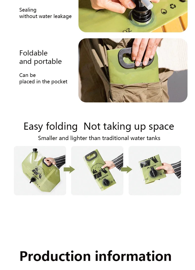 8L Large Capacity Outdoor Folding Water Bag – Portable Camping Water Storage Solution