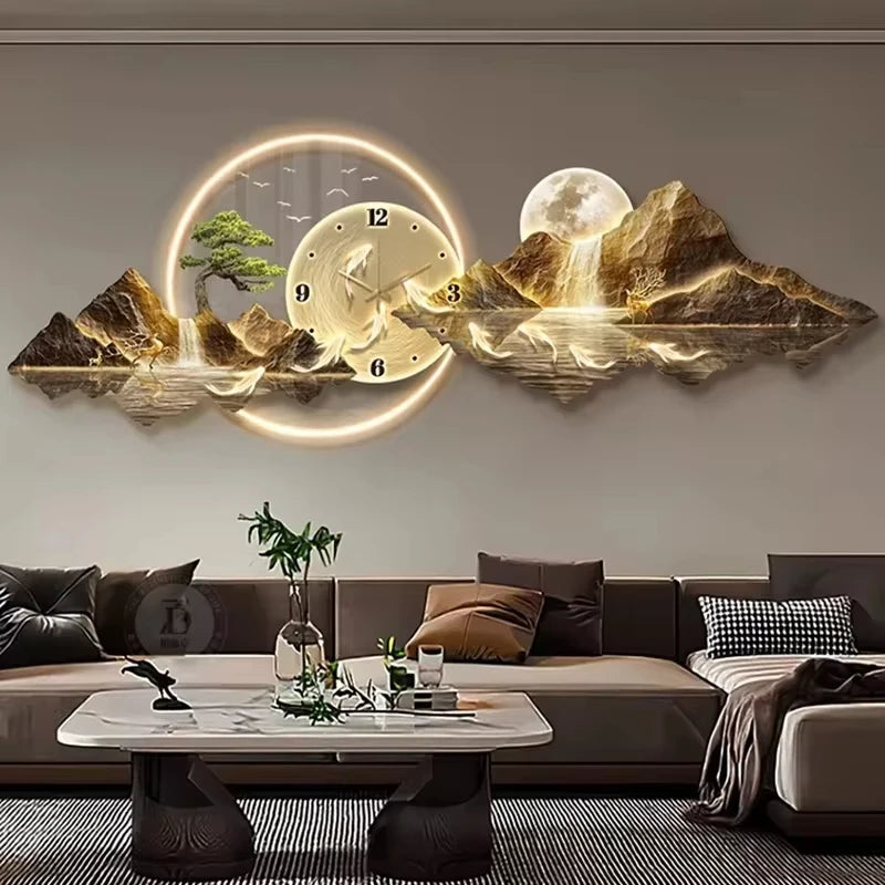 Luxury LED Wall Clock – Silent Nordic Design Minimalist Clock for Living Room & Home Decoration